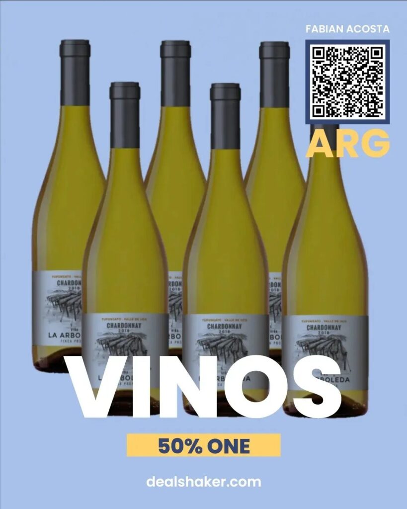 輸入転売 越境EC 「vinos 50% one」と書かれたアルゼンチンのワインボトルのグループ。